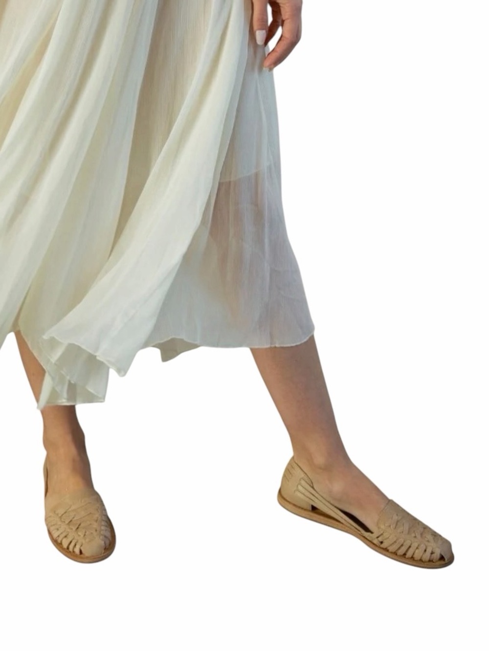 Nisolo Tan Woven Leather Huarache Flat Sandals Shoes size 7.5